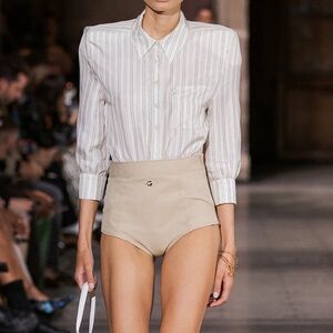 COPERNI POWER CROPPED SATIN STRIPE SHIRT BRAND NEW